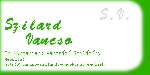 szilard vancso business card